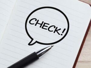 ノートに書かれたCHECK!